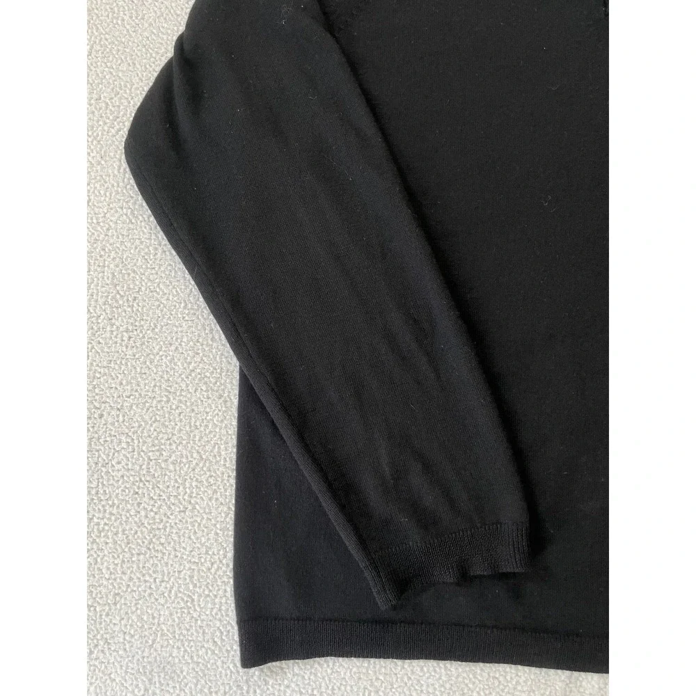 Banana Republic Mens XL Polo Sweater Black Extra Fine Italian Merino Wool Prep
